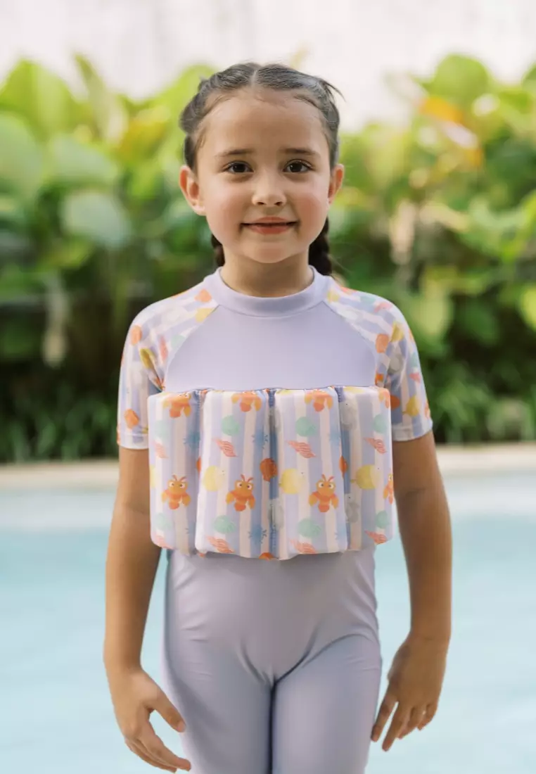 LEEVIERRAKIDS X OVERTEE - Splish Splash Squad Lilac Diving Floatsuit
