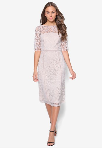 Oyster zalora鞋子評價Lace Half Sleeve Dress, 服飾, 洋裝