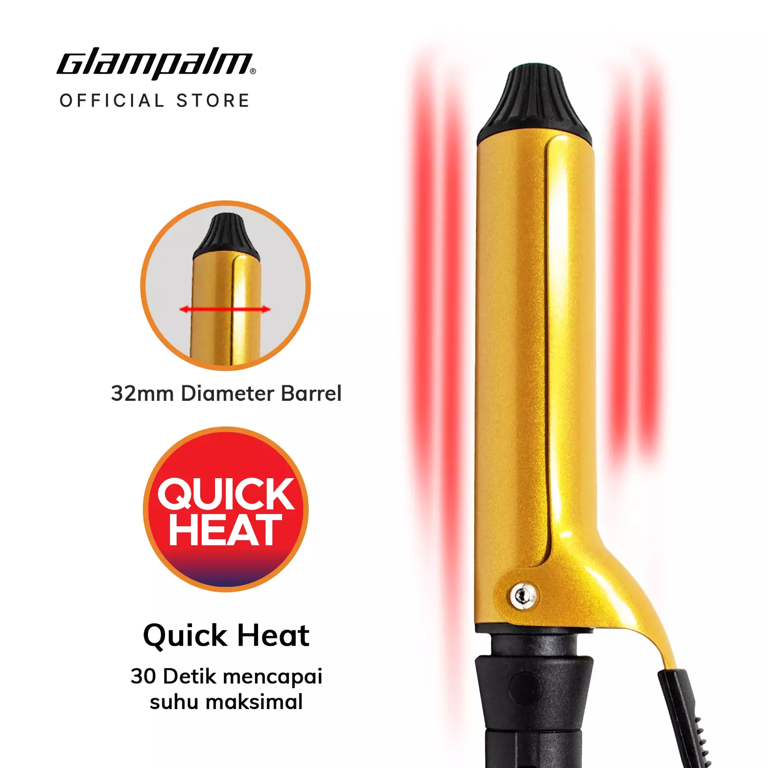 Glampalm Catokan Pengeriting Rambut / Curling Iron GP618AM