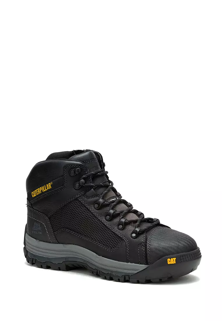 Men's Convex Mid Side Zip Steel Toe Boots - Black (P720055) | Safety Shoes