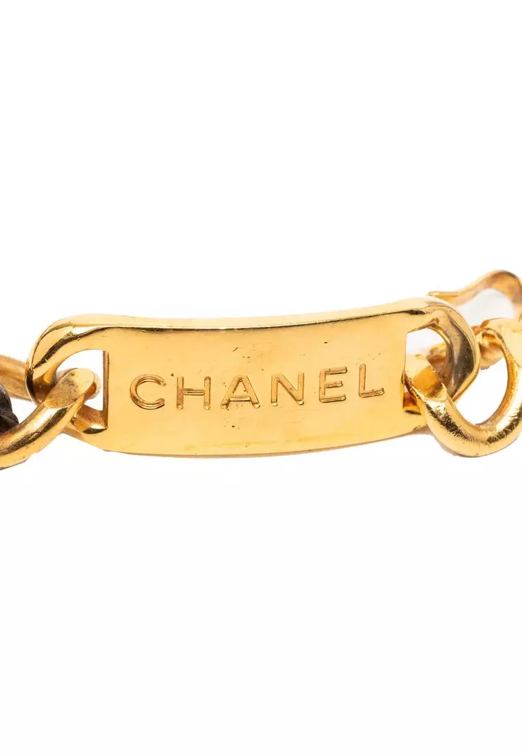 Buy Chanel Pre-Loved Chanel Gold Plated Leather Woven Chain  display picture 1