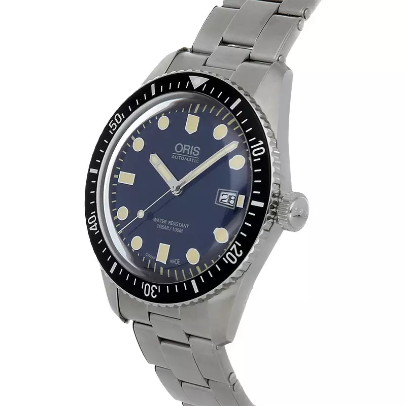 Jam Tangan Pria Oris Divers 01-733-7720-4055-07-8-21-18 Sixty-Five Blue Dial Stainless Steel Strap