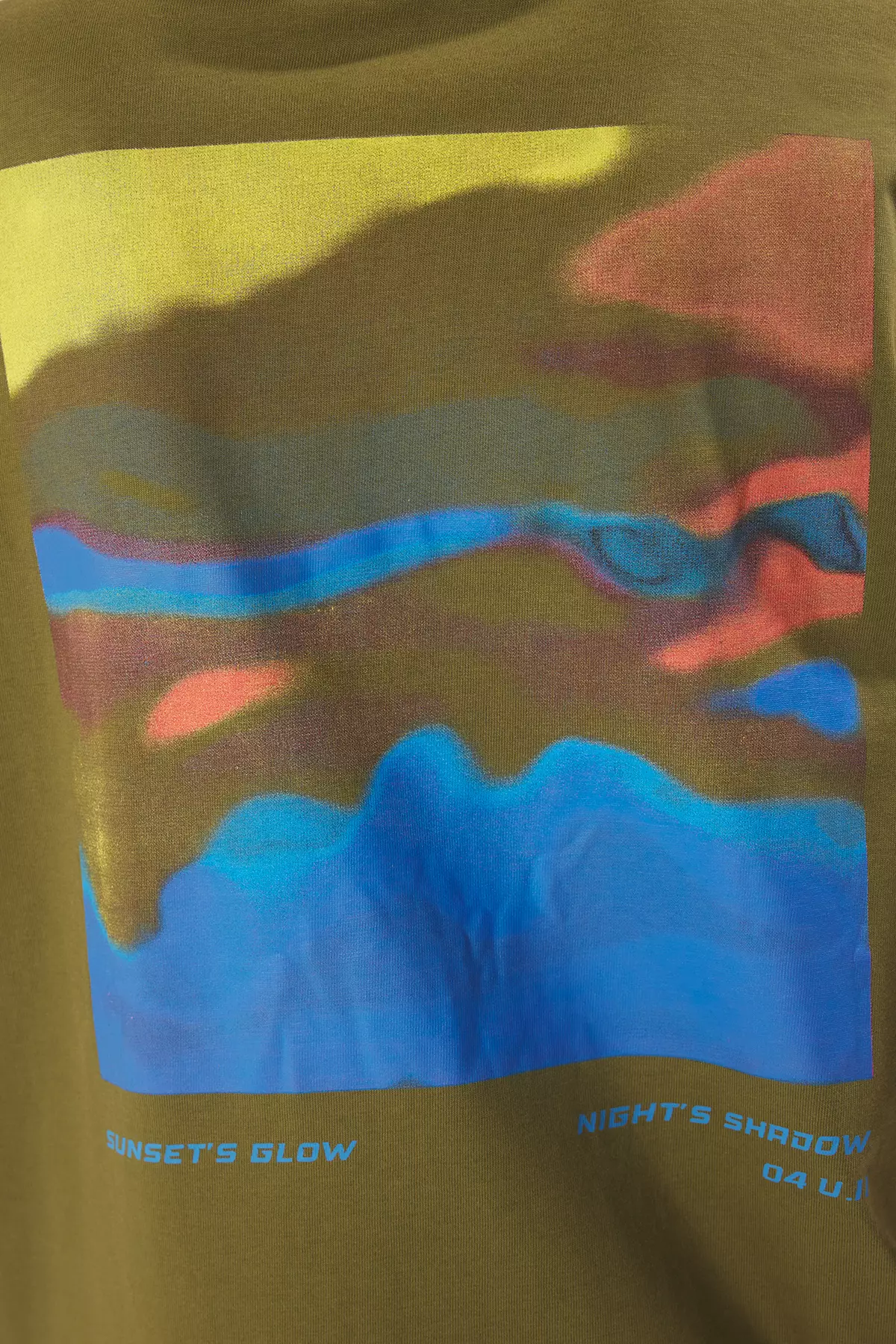 Khaki Premium 100% Cotton Printed Relaxed/Comfortable Pattern Knitted T-Shirt TWOSS24TS00172