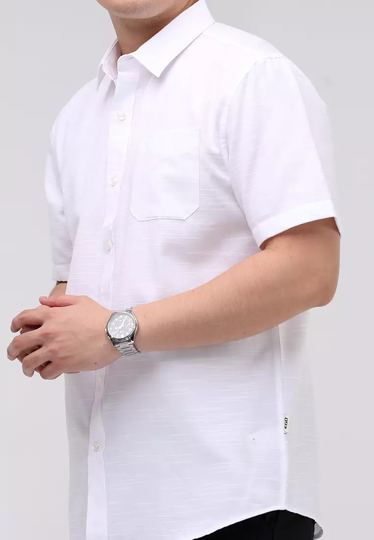 Woven Slub Cotton Short Sleeves