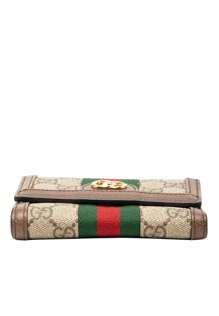 Pre-Loved Gucci Gg Supreme Web Ophidia Trifold Wallet