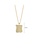 Glamorousky white 925 Sterling Silver Plated Gold Fashion Temperament Pattern Geometric Square Pendant with Cubic Zirconia and Necklace 04965AC2BC93A0GS_2