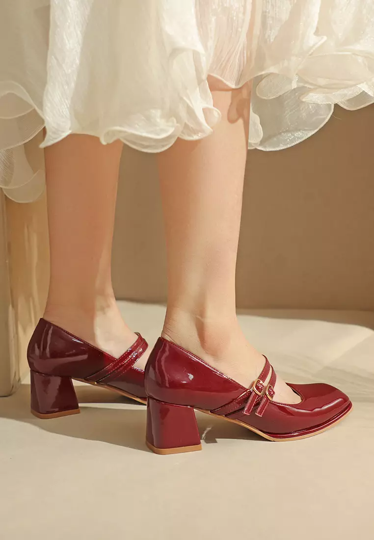 ★Mary Jane Shoes★2色【送料関税込】(02-446) Red & Burgundy Mary Jane Shoes | Shop Online | CHARLES