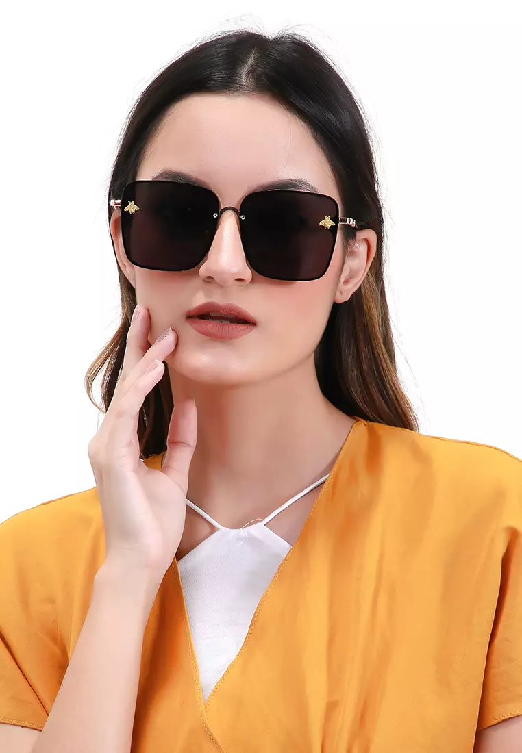 Revika Kacamata Classic Stylis Sunglasses Wanita UV Protection Material Metal ORIGINAL - Black