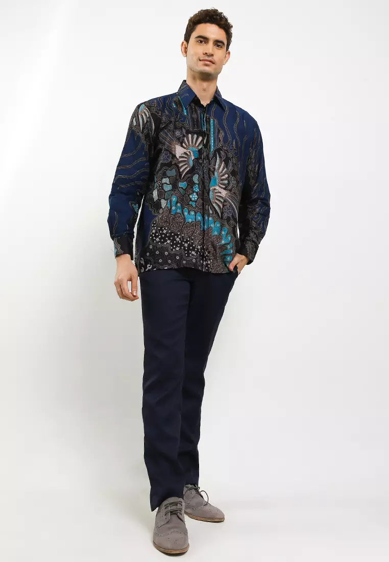Kenari Kemeja Batik Exclusive Premium Pria Casual Modern Lengan Panjang