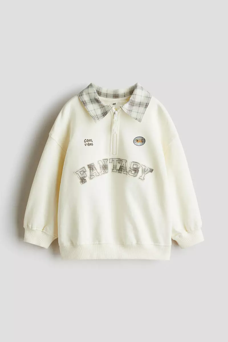 Motif-detail zip-top sweatshirt