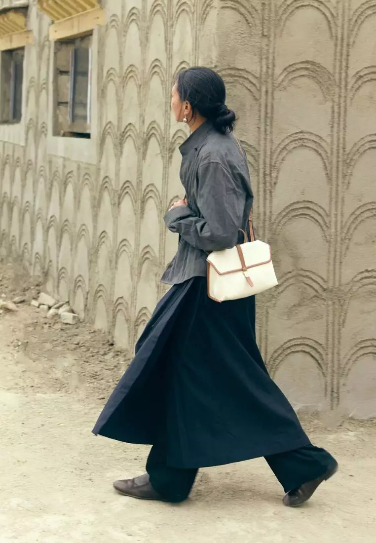 Small Shan Satchel Bag - Canvas