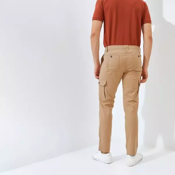 Jack Nicklaus Jaguar Celana Panjang Pria Slim Fit Khaki Warna Khaki