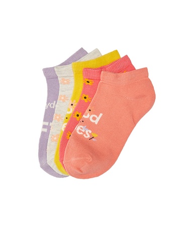 LC WAIKIKI pink and orange Patterned Girls Socks 3-Pack 6E7ECKA168A10AGS_1