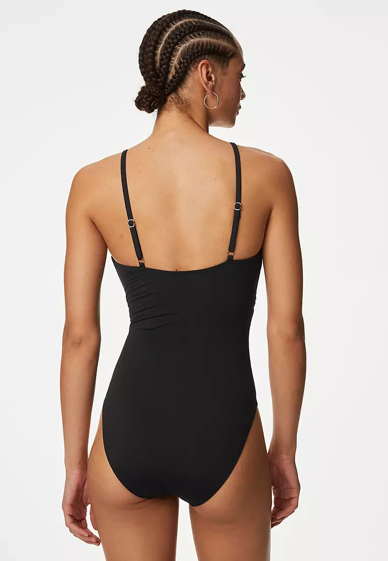 Padded Cut Out Halterneck Swimsuit