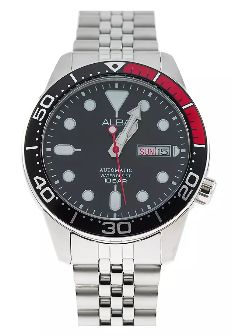 Alba Mechanical - Jam Tangan Automatic Pria - Silver Black - Stainless Steel - AL4193X1