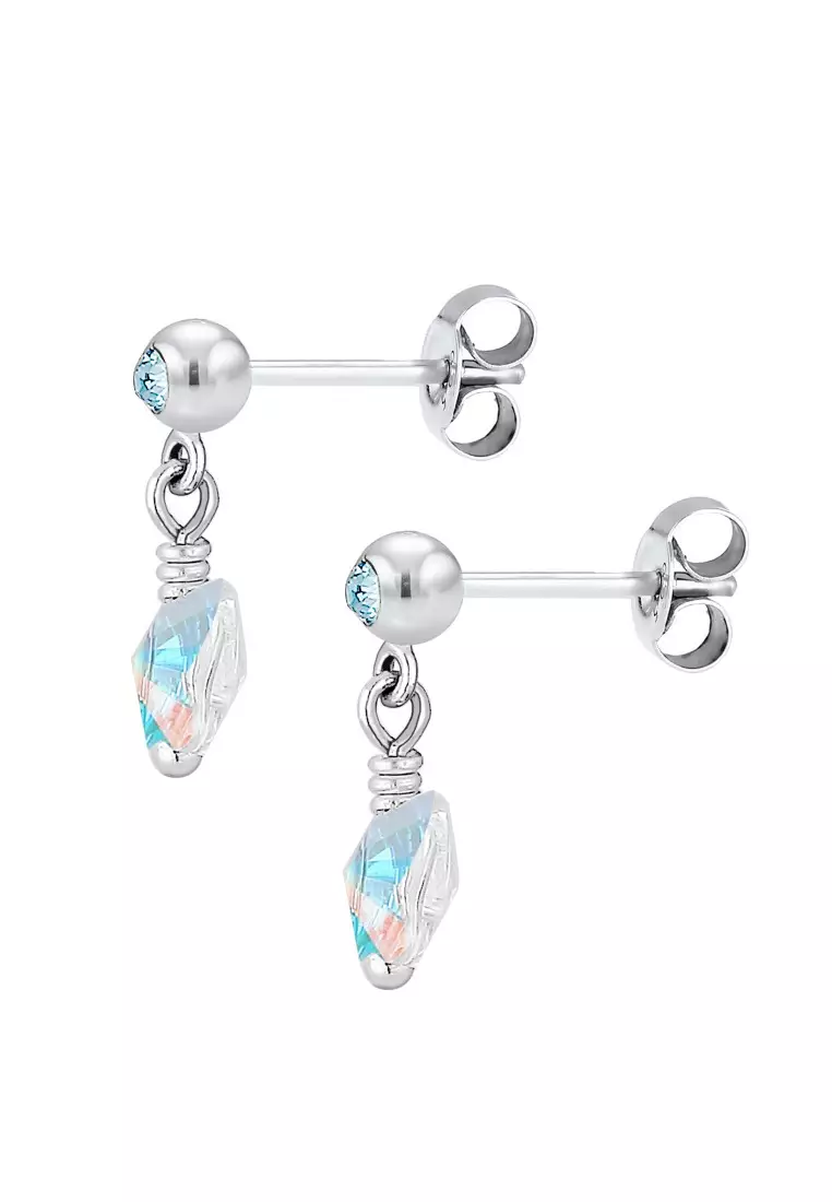 Perhiasan Anak Perak Asli - Silver Anting  Butterfly Swarovski® Crystal