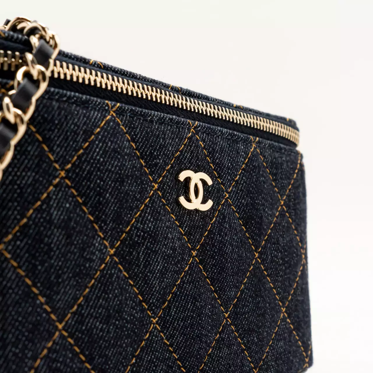 Classic Long Vanity Case Denim Ghw