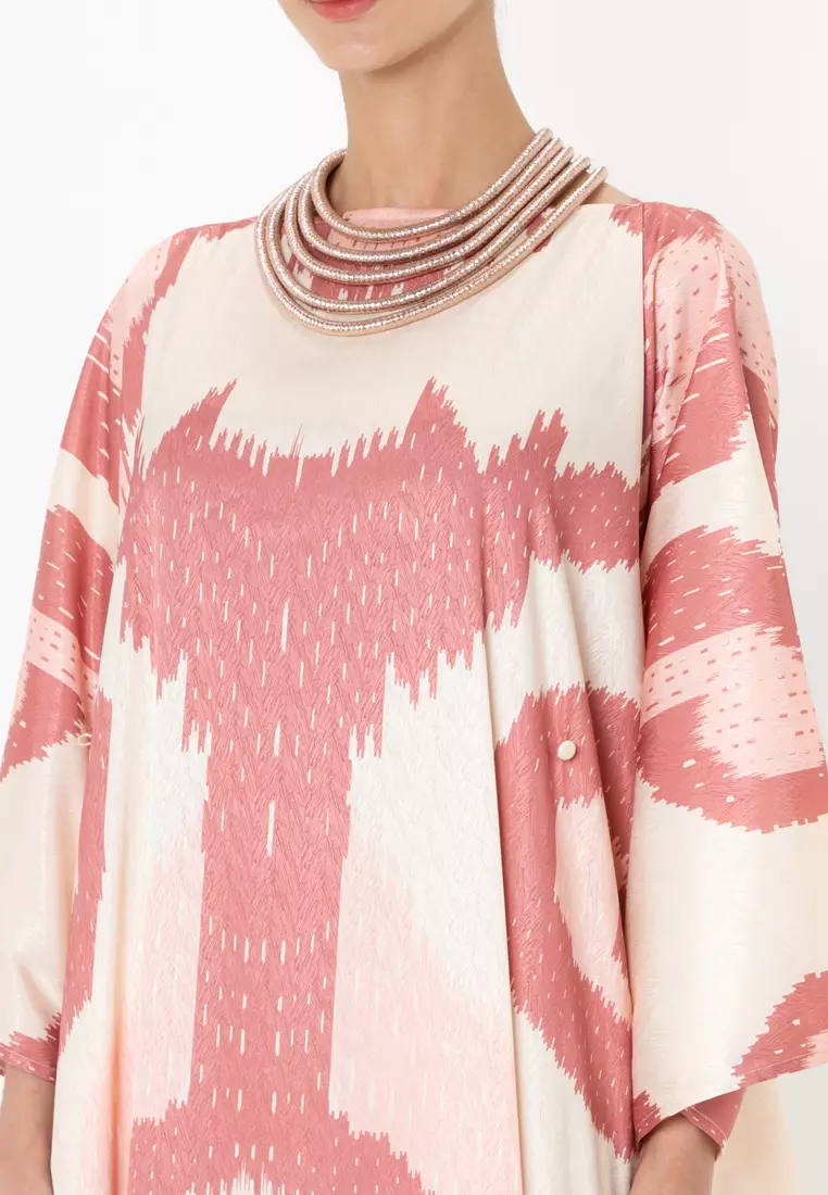 Wine Button kaftan With Hand Work And Pants