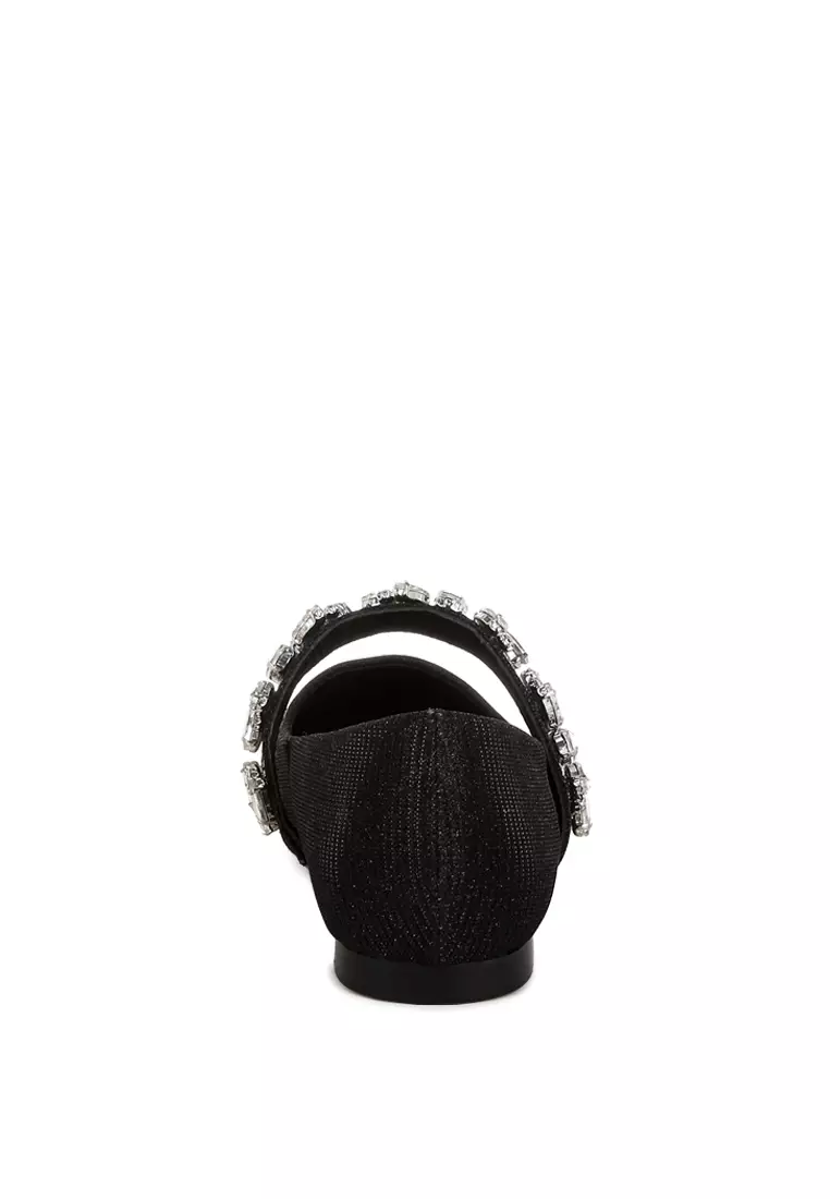 Bros Berlian Imitasi Balerina Glitter Warna Hitam