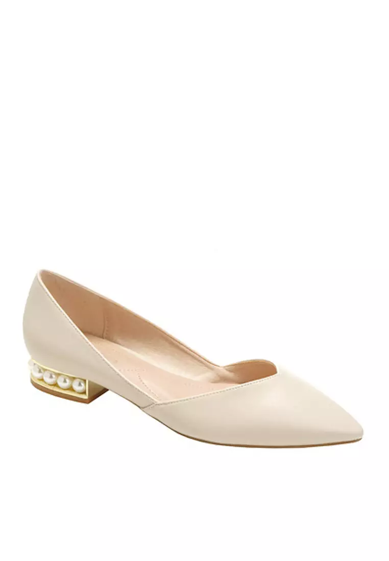 VANSA Pearl Pointed Low Heel Shoes VSW-F006