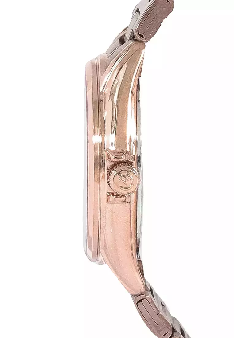 Alexandre Christie Jam Tangan Wanita - Brown Rosegold - Stainless Steel - 8684 LDBROBO