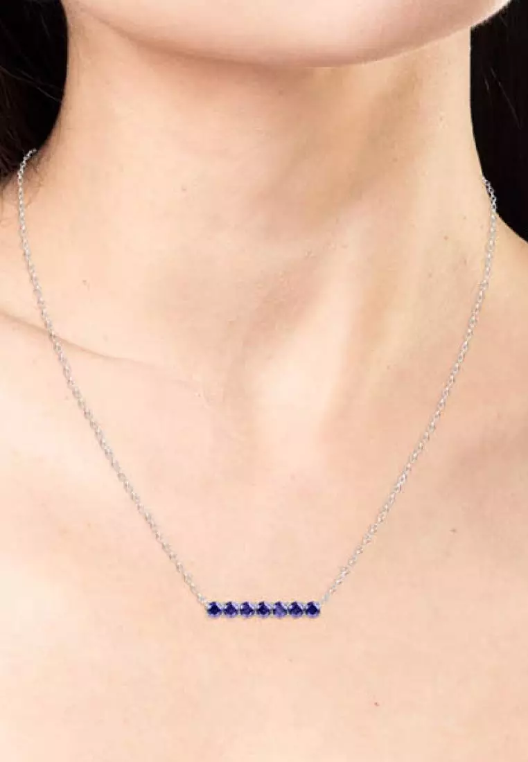 Myriad Birth Stone Pendant February Amethyst WG - Kalung Crystal by Her Jewellery