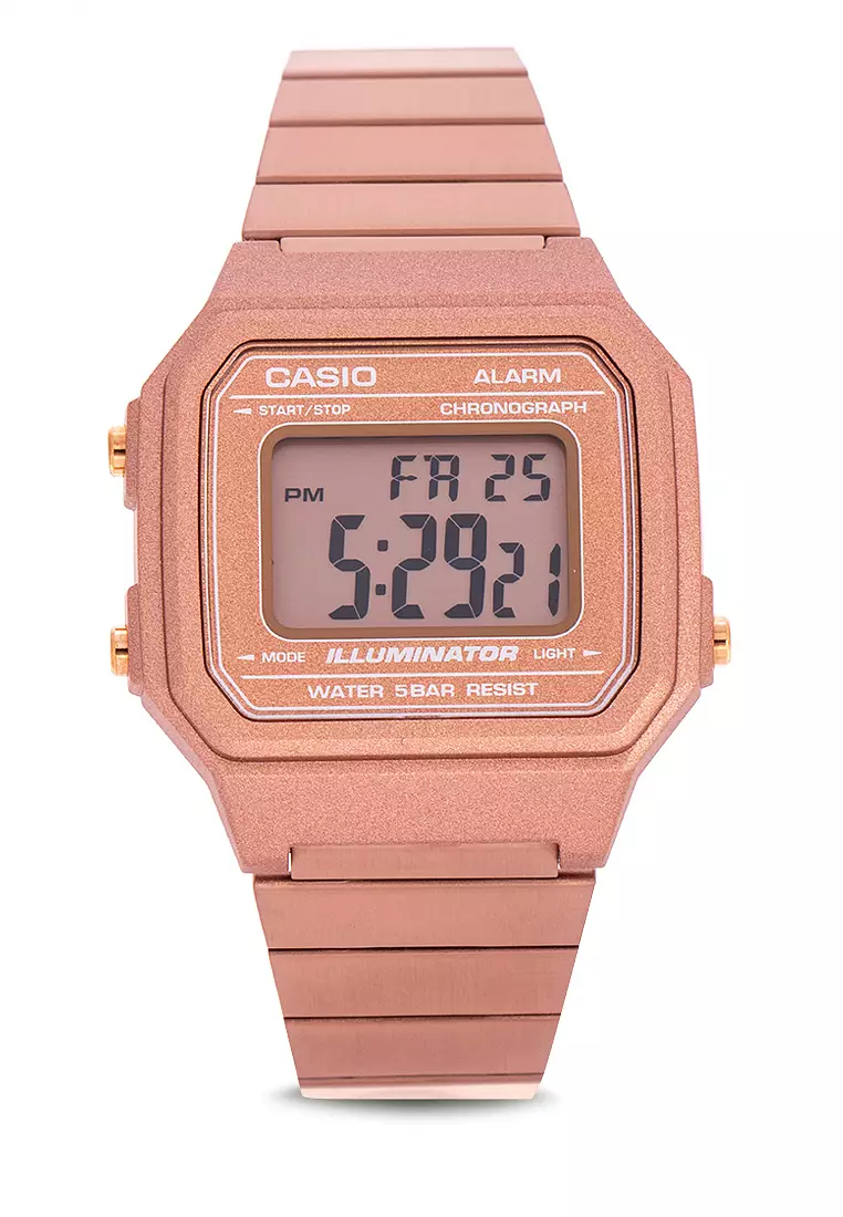 Casio B-650WC-5A Orologio Unisex Digitale – Al Quarzo, Cassa E Cinturino In Acciaio Rosa