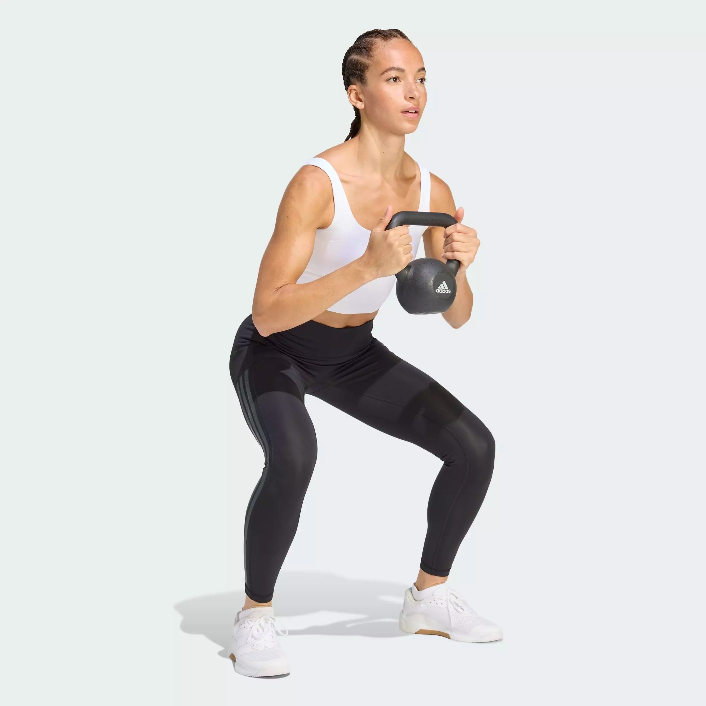 Gym & Training Optime Workout 3-Stripes 7/8 Leggings Women Black JZ1060