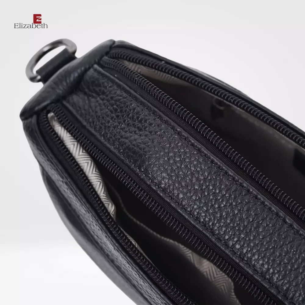 Tas Elizabeth Genuine Leather Shoulder Bag 0720-0499 Black