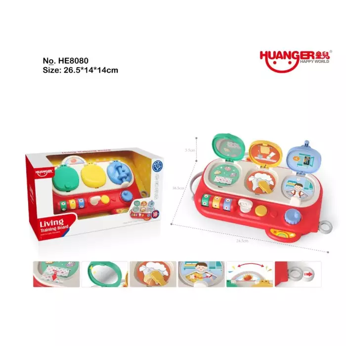 Huanger Puzzle Little Busy Board Toys  - Kado Mainan Motorik Montessori Pretend Play Pop Up Anak Balita Bayi 1 Tahun