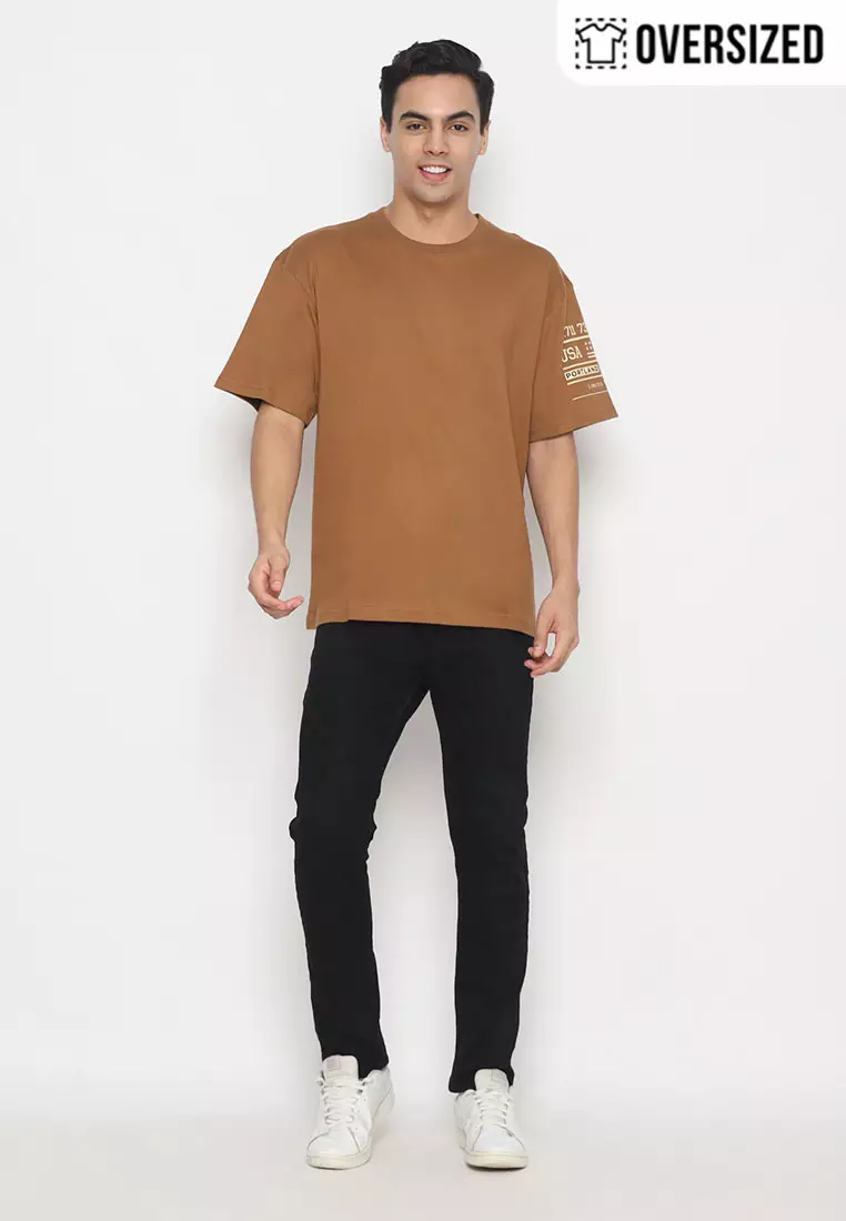 NX T-Shirt Cotton Combed Tebal Oversized Pria 2079370481