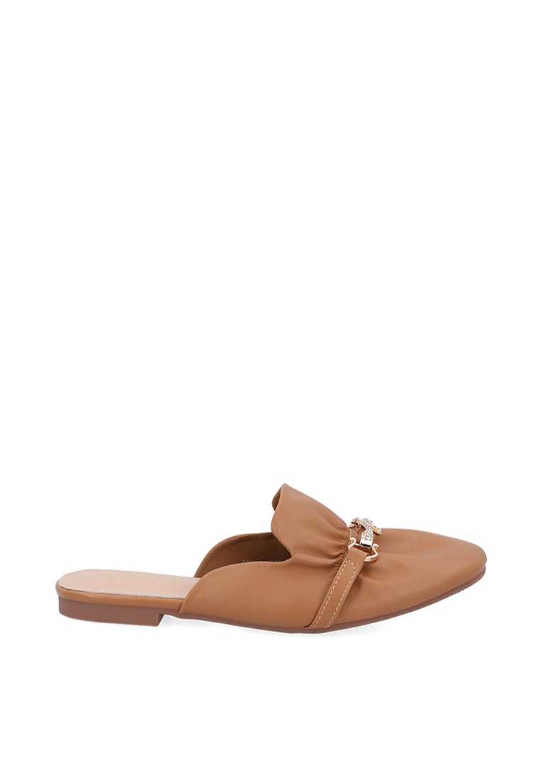 Medium Brown Claire Loafer Mules