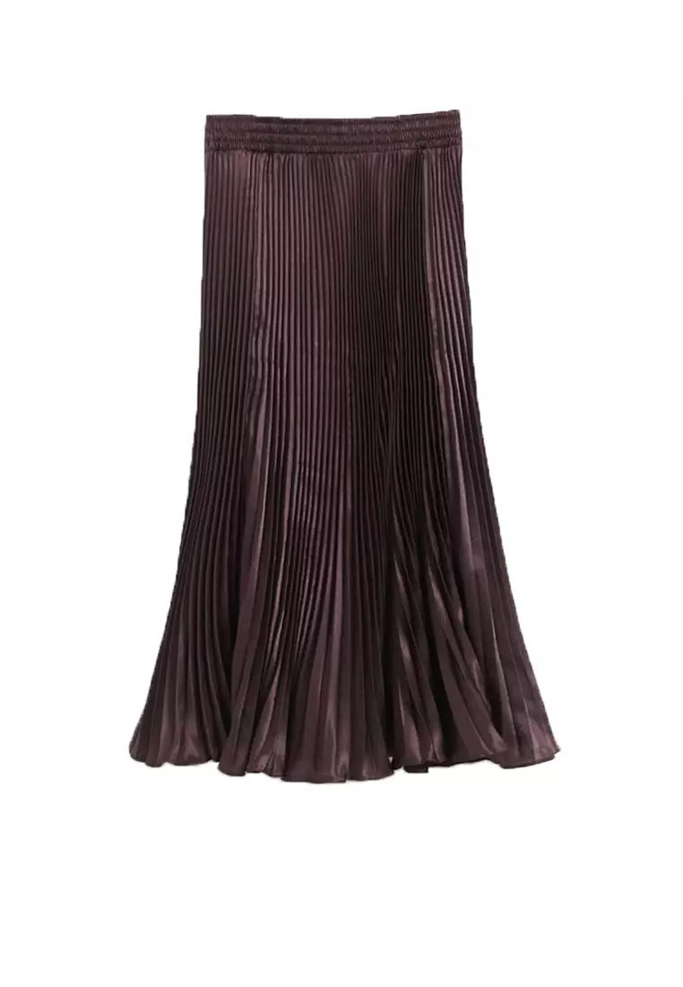 Silk pleated hotsell maxi skirt