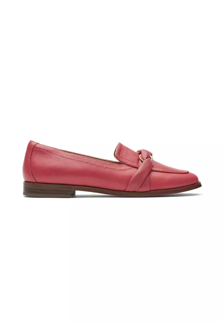 Red leather sales loafers ladies