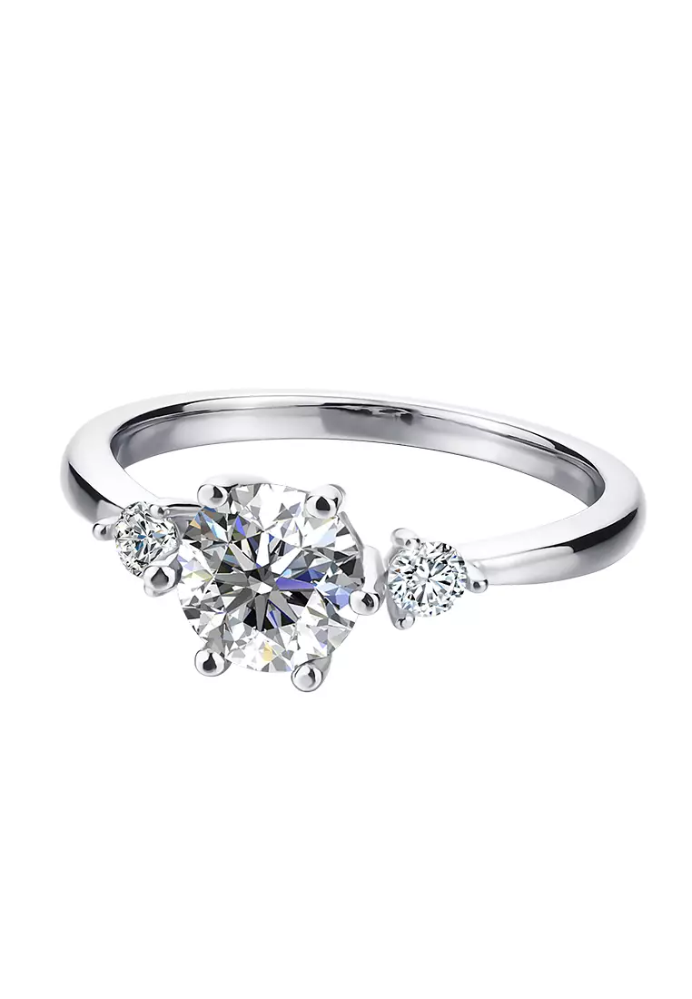 Berlian Moissanite De Valeur Ring [GRA CERTIFICATE MOISSANITE DIAMOND] - Cincin 1carat Moissanite Diamond 925 Silver Celesta by Her Jewellery