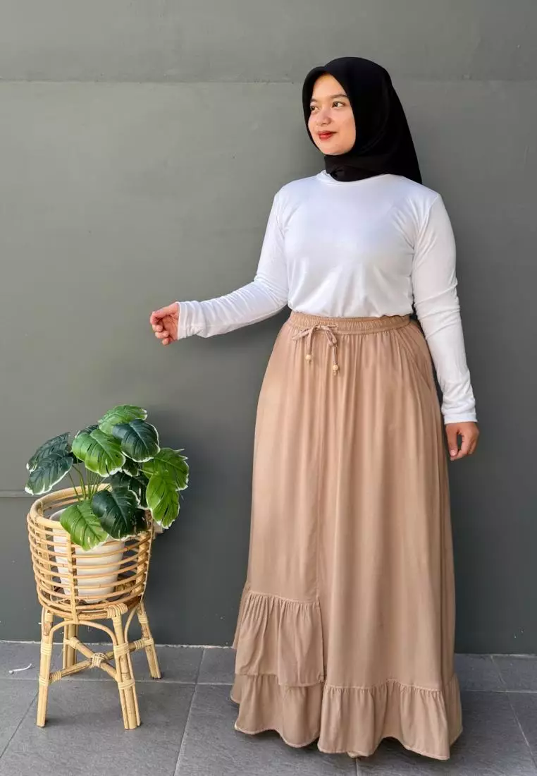 Inayah A-Line Skirt (Rok Panjang Katun Muslimah Bawah Lebar)
