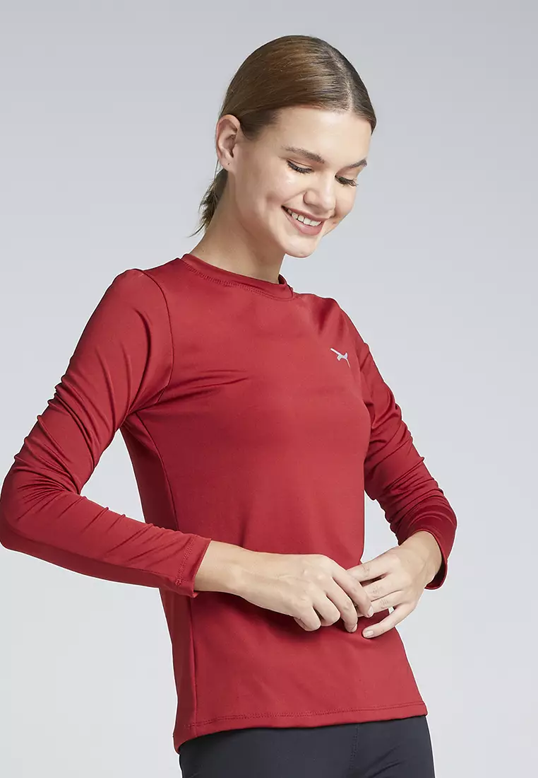 Flexzone Long Sleeves Sport Shirt Women Essential Maroon