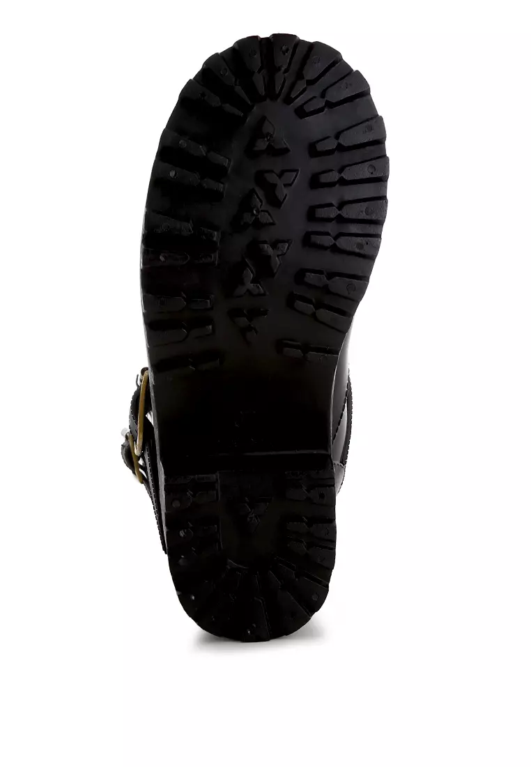 Black Harness Detail Rain Boots