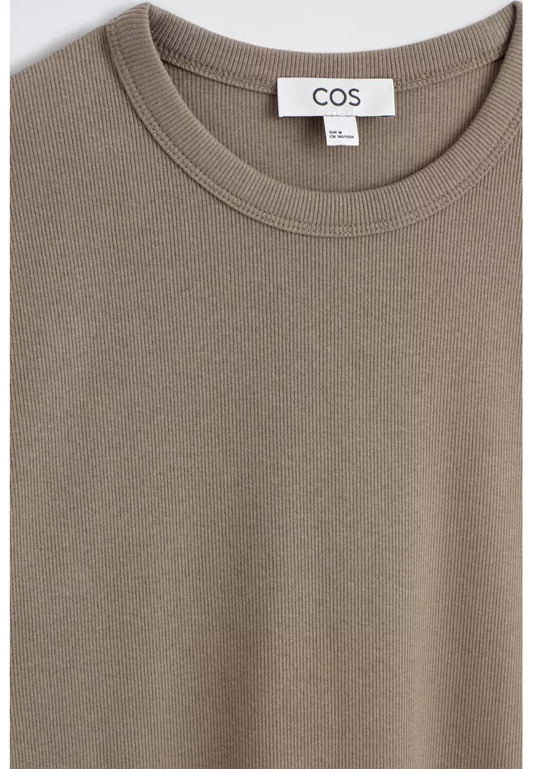 SLIM RIBBED COTTON T-SHIRT