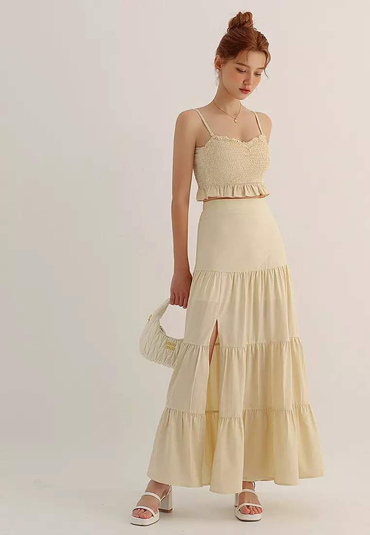 Buy AIR SPACE Striped Ruffle Padded Cami Top 2025 Online | ZALORA