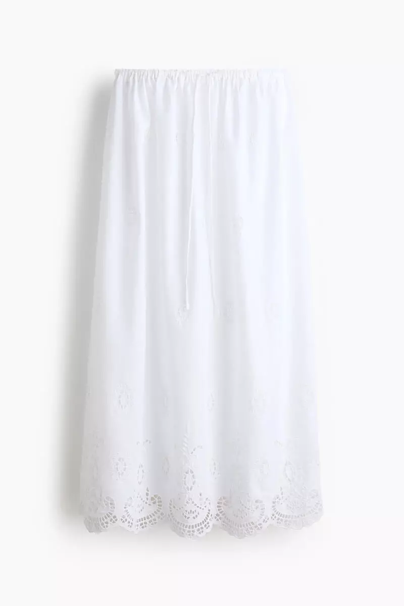 Broderie anglaise drawstring skirt