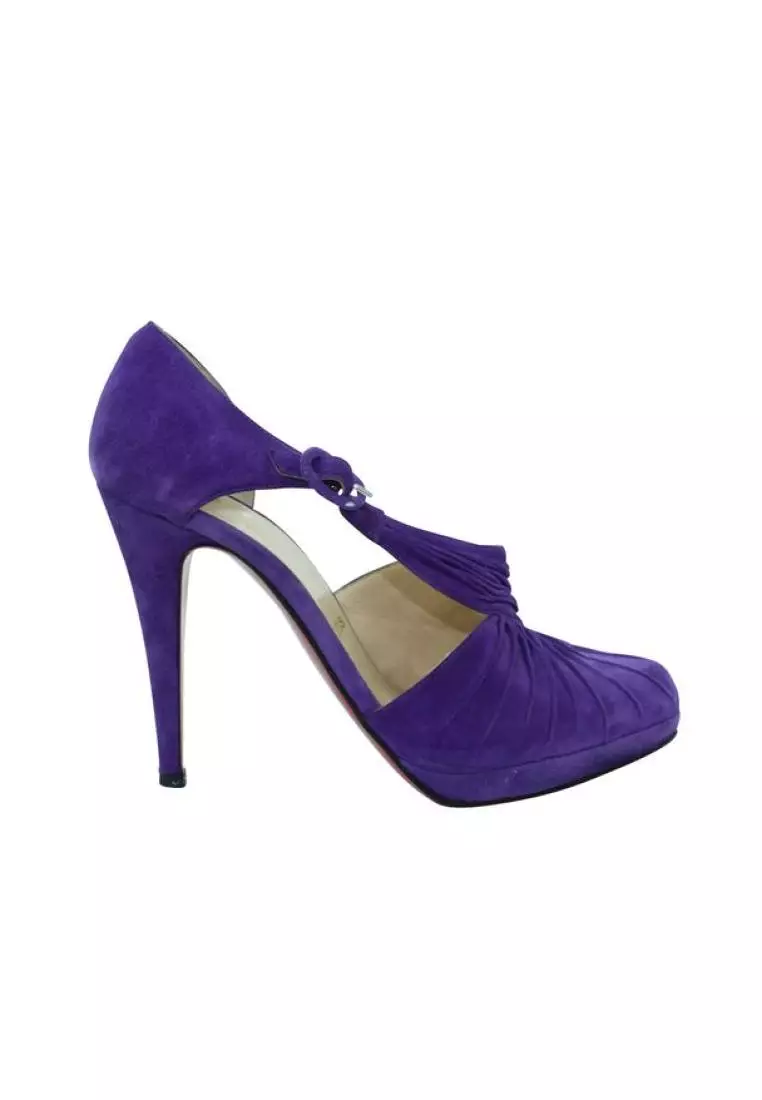Purple christian louboutin heels deals
