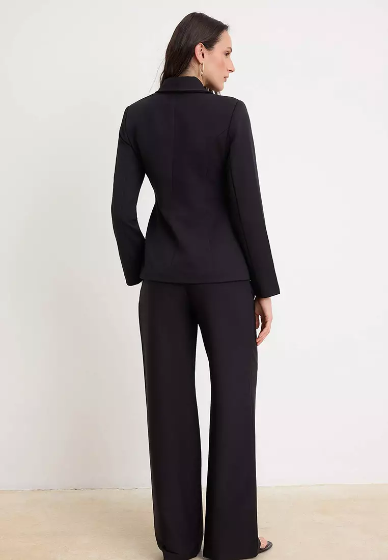 Black Woven Bottom - Top Set Twoaw26Au145