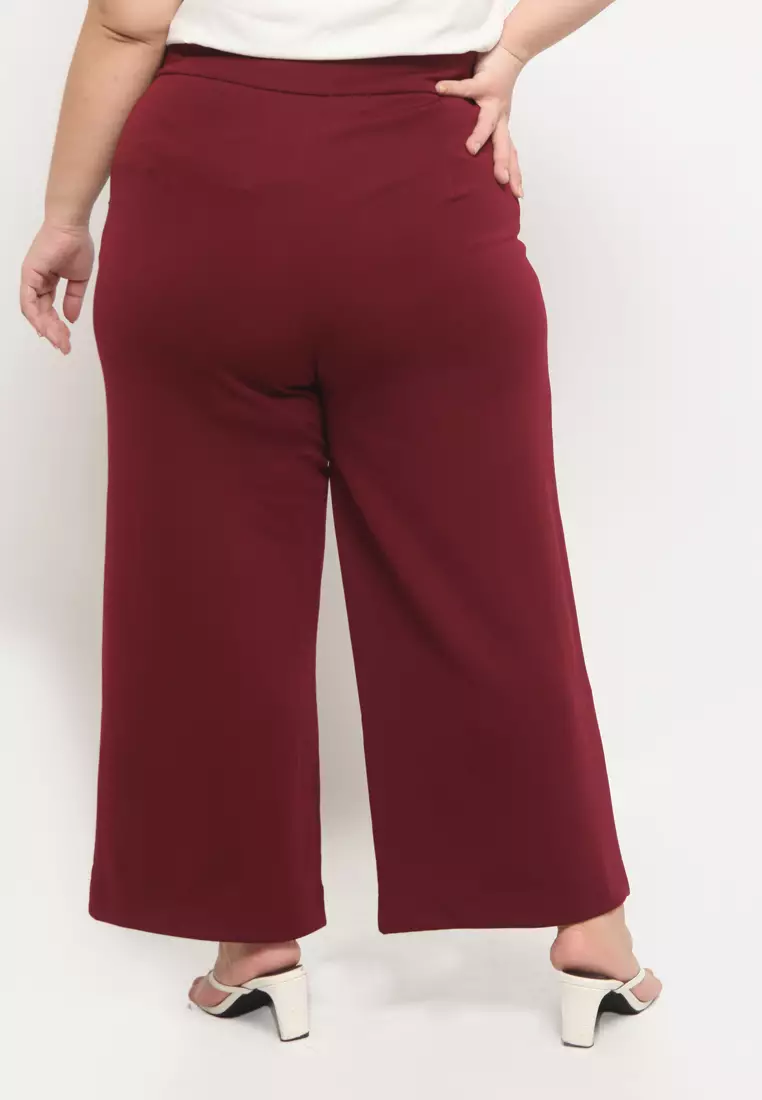 Plus Size Wide Pants Nola Maroon
