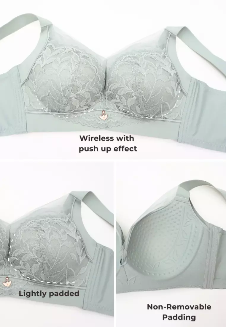Amari Extended Plus Size Wireless Bra in Mint
