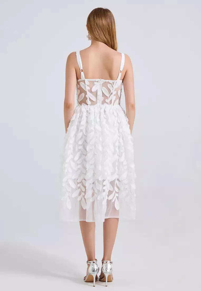 2025 New Romantic Flower Slim Suspender Dress CA25070938W