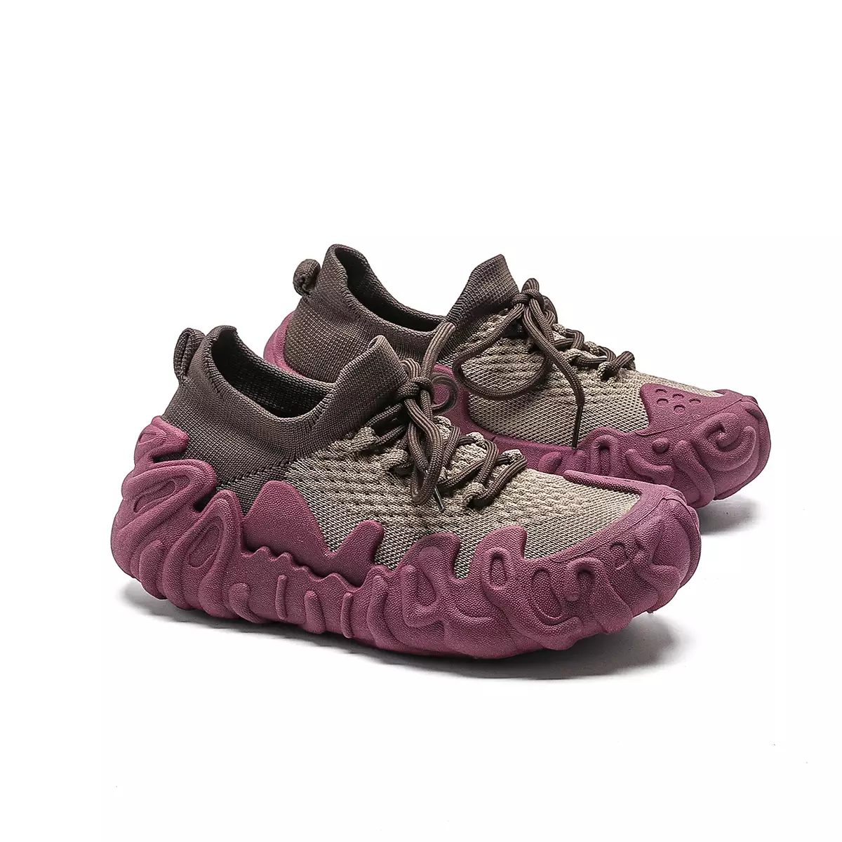 LURAD Sepatu Wanita Sol Unik Flat Kaki Lebar Sneakers Cewek Tidak Lecet Dikaki QY812