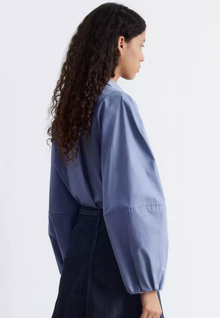 Voluminous Balloon-Sleeved Blouse