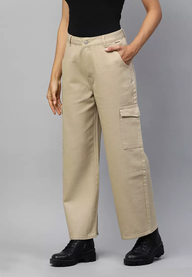 Buy London Rag Camel High Waist Cargo Pocket Pants 2024 Online Zalora