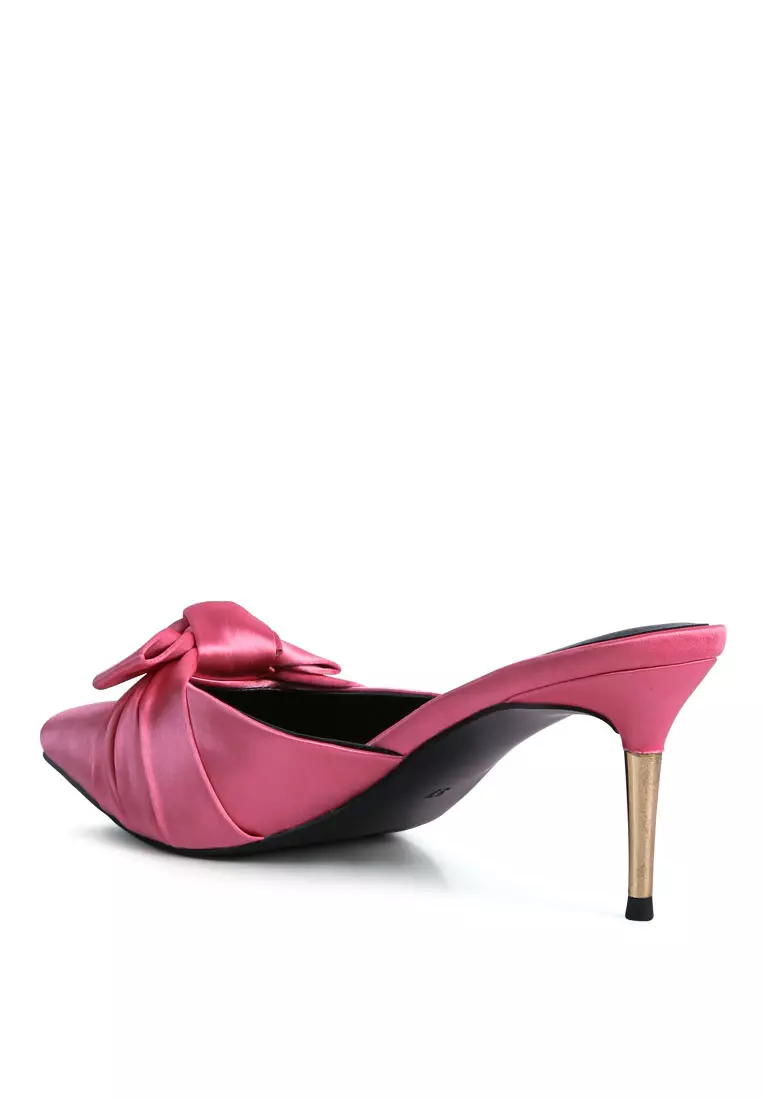 Pink satin clearance kitten heels